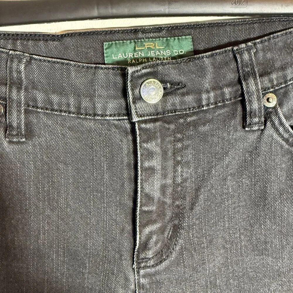 Vintage Lauren Ralph Lauren Straight Leg Denim Jeans Women's 2 Black Low Rise - Picture 6 of 11